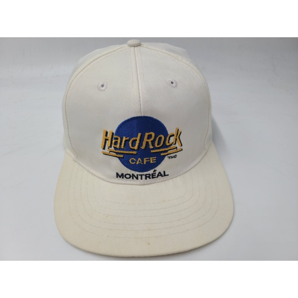 Vintage Hard Rock Cafe Montreal Strapback Adjustable Hat Cap 80s Men Women White